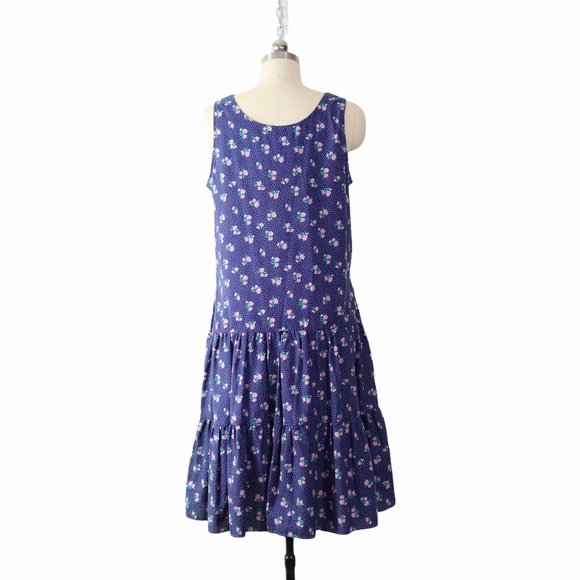 ❌SOLD❌vintage 90s rose floral dot jumper dress - Picture 3 of 6